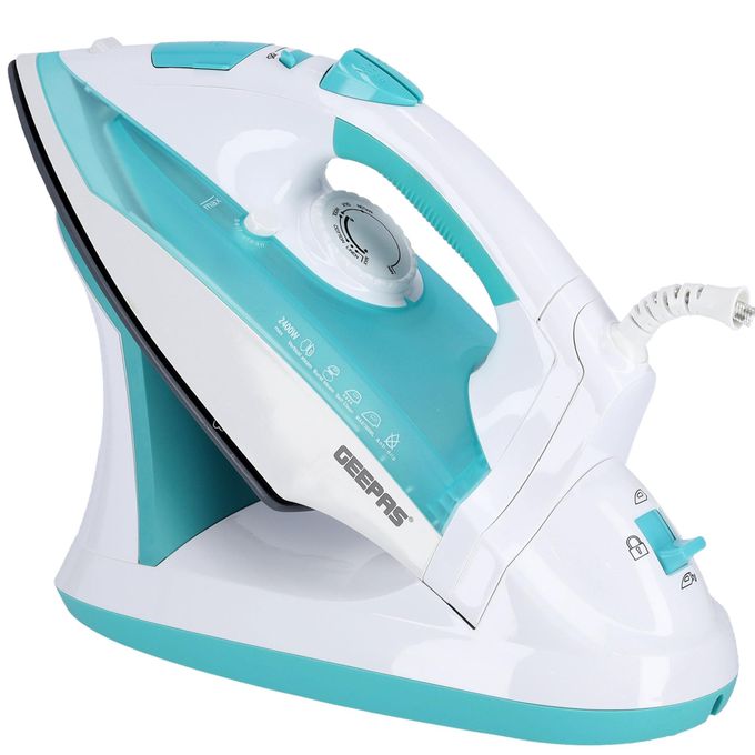 Geepas Cordless/Corded Steam Iron Wet and Dry Steam Iron Box Handy Design with Powerful Burst Steam,Anti-Drip Function
