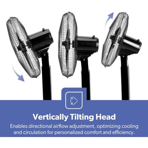 Geepas Stand Fan with Remote Control -Black