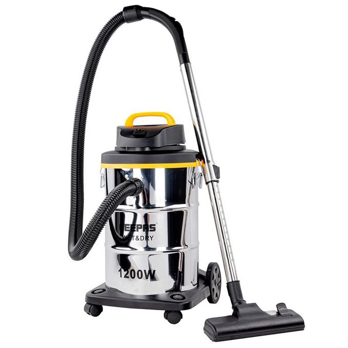 Geepas 2-in-1 Blow and Wet & Dry Vacuum Cleaner Powerful Copper Motor 23L Capacity Stainless Steel Drum Tank Dust Full Indicator