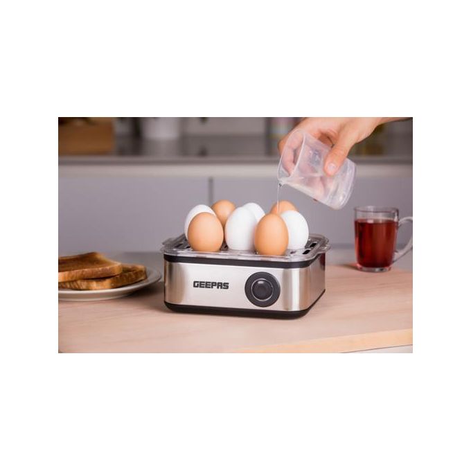 Geepas Electric Egg Boiler For 16 Eggs With Poacher & Omelette Maker Bowl, Can Boil, Poach And Make Omelettes