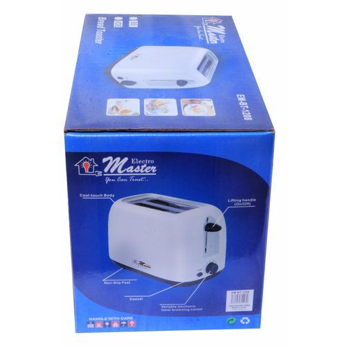 Electro Master EM-BT - 1208 Bread Toaster 2 Slice - Cream
