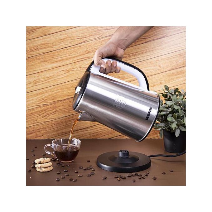 Geepas 2.5Litres Stainless Steel Electric Kettle ,Boil Dry Safety & Auto Heats Up Quickly & Easily Boil Water,Tea & Coffee