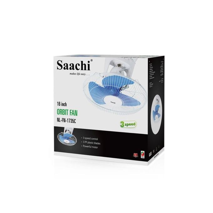 Saachi 16 Inch Orbit Ceiling Fan With 3 Speed Controls & Low Noise