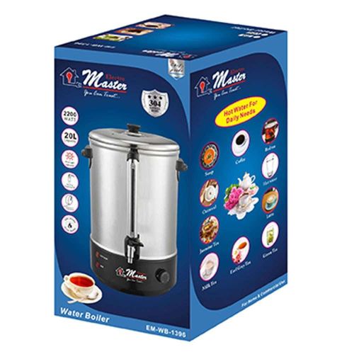 Electro Master Fast Boiling Stainless Steel Water Boiler With Non Drip Dispensing Tap-Silver