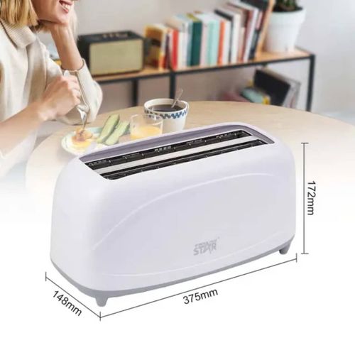 Electro Master EM-BT - 1207 Bread Toaster 4 Slice - Stainless Steel-Silver