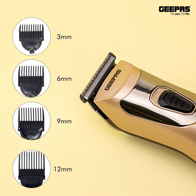 Geepas Rechargeable Hair Clipper Precise Beard Styler With Fine Steel Head