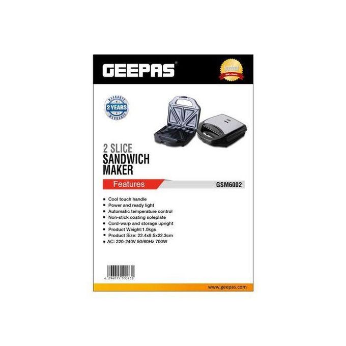 Geepas 2 Slice Grill Maker