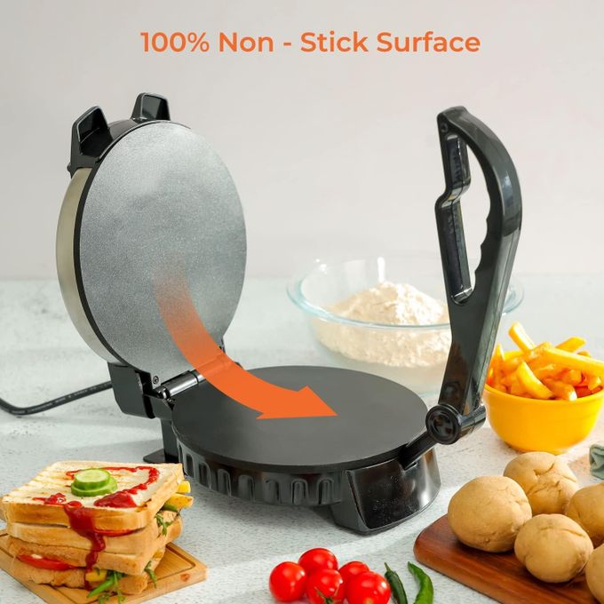 Geepas Chapathi Maker - Non-stick Coating with Thermostat Control Cool Touch Handle with Indicator Lights