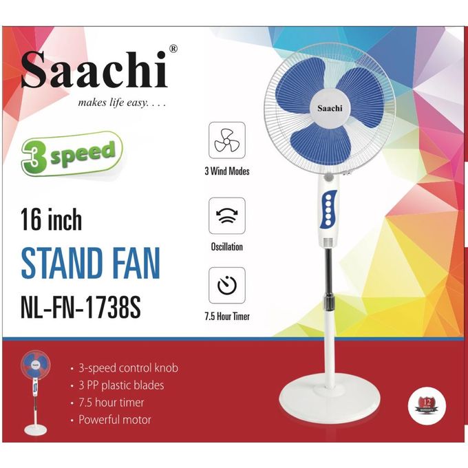 Saachi Buy One Get One Free 3 Speed Round Base Stand Fan