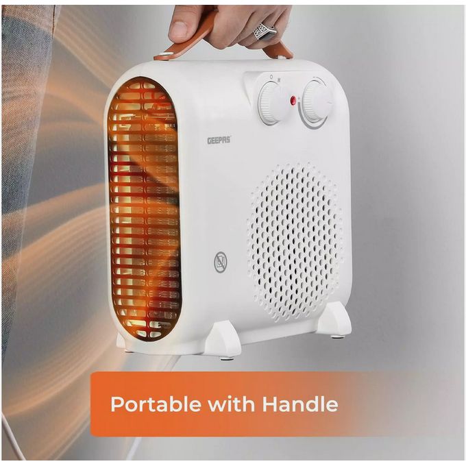 Geepas Portable Fan Heater Thermostat 2 Heat Option