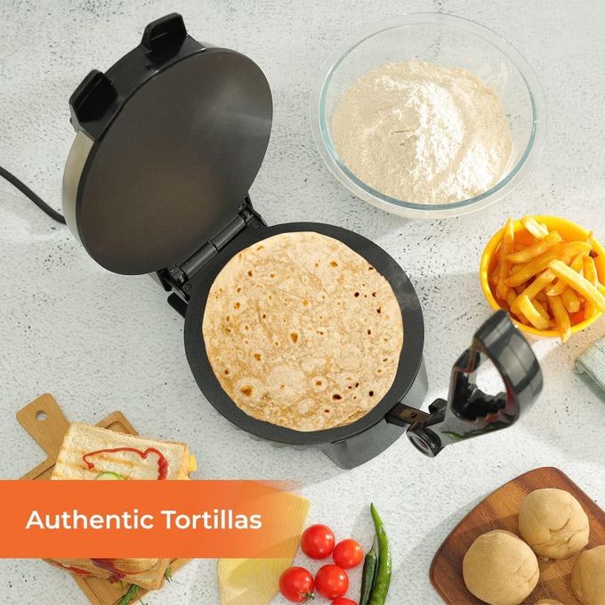 Geepas Chapathi Maker - Non-stick Coating with Thermostat Control Cool Touch Handle with Indicator Lights