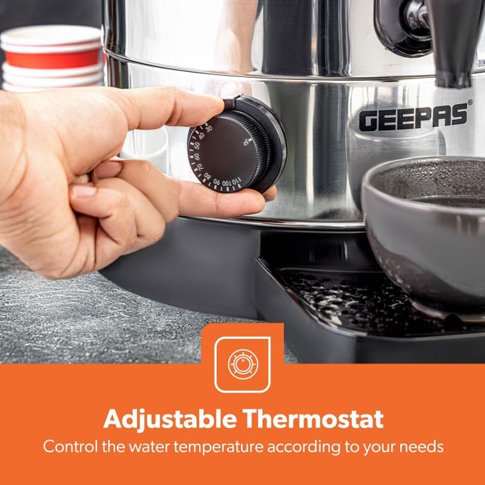 Geepas 20 Liters Stainless Steel Kettle Hot Water Dispenser Perfect For Tea, Coffee And Instant Boiling Water With Automatic Temperature Control & Keep Warm Function