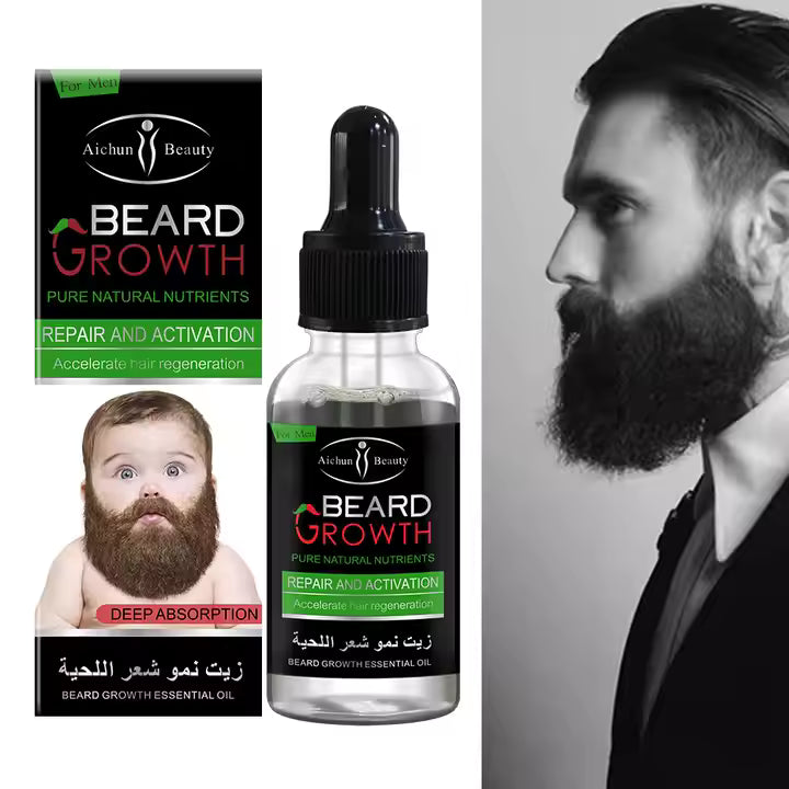 Natural Herbal Beard fast Growth Oil Nourishes and Smoothens Beard Made From Seeds