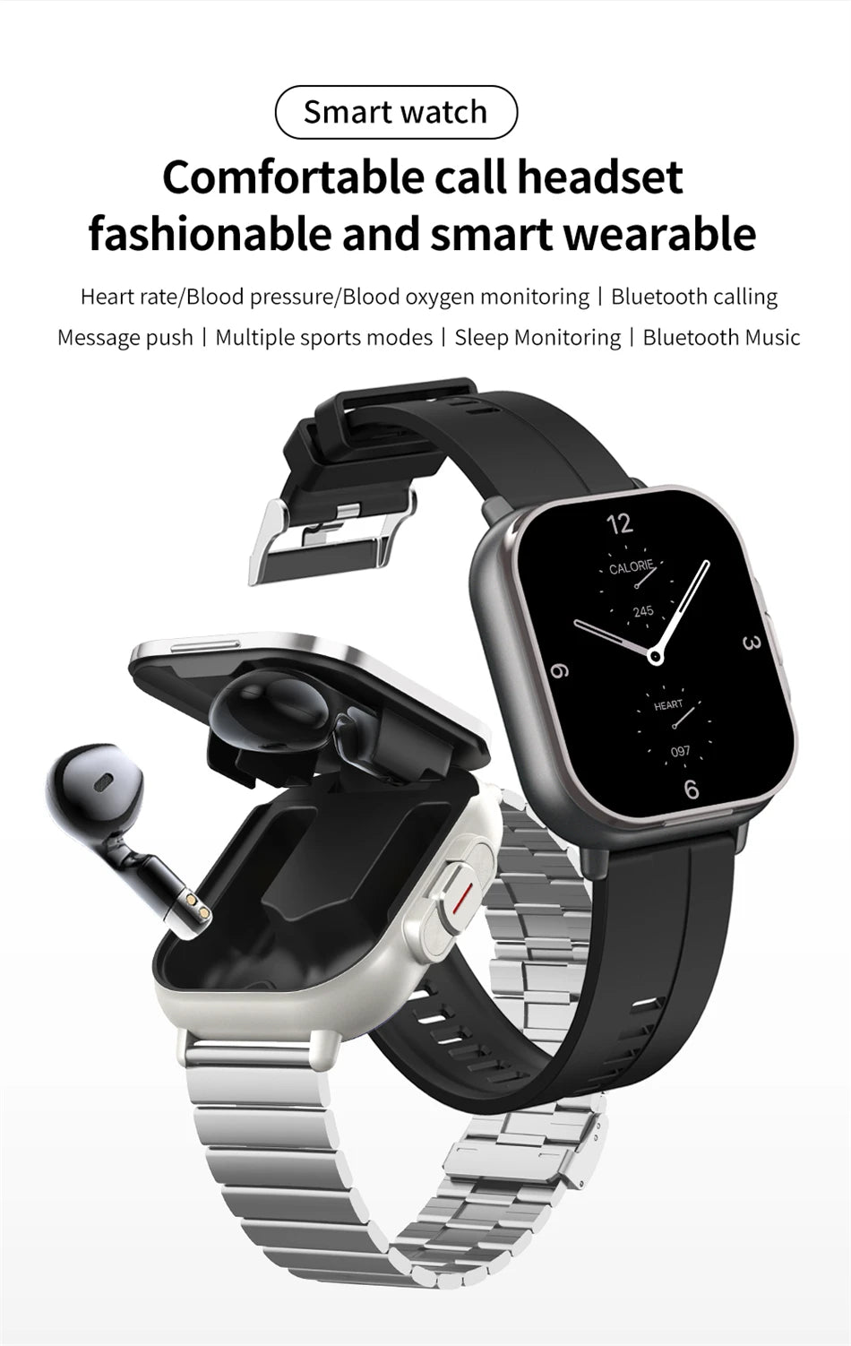 The 2-in-1 D8 Smartwatch with Built-In Earpods