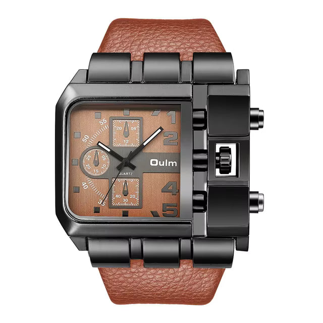Oulm 3364 Men Luxury Quartz Watches Relojes Montre Homme Rectangle New Style Fashion Leather Band Sport Wrist Watch for Japan