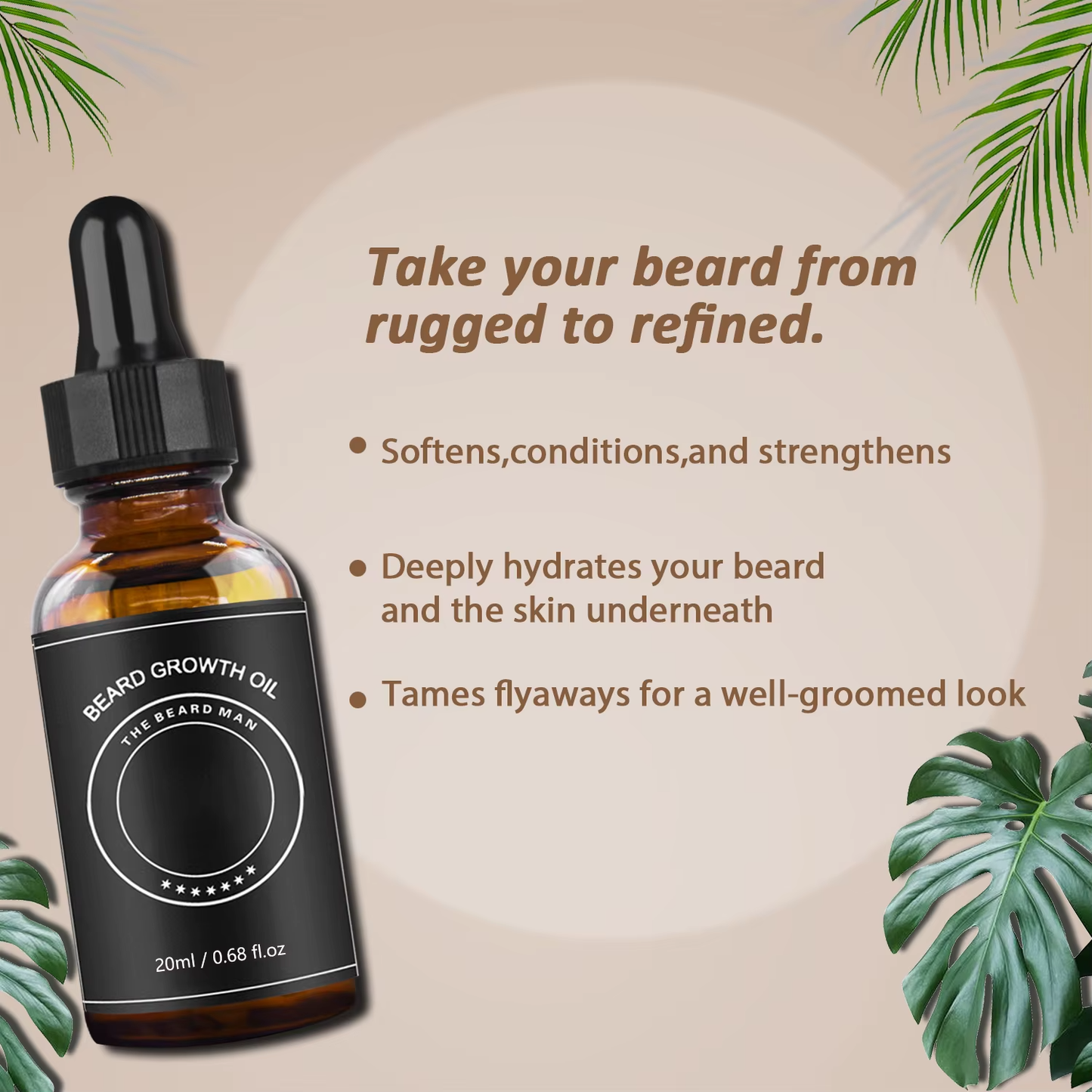 Beard Oil Growth Fast Nourishing Beard 100% Pure Natural Organic Beard Growth Oil for Men