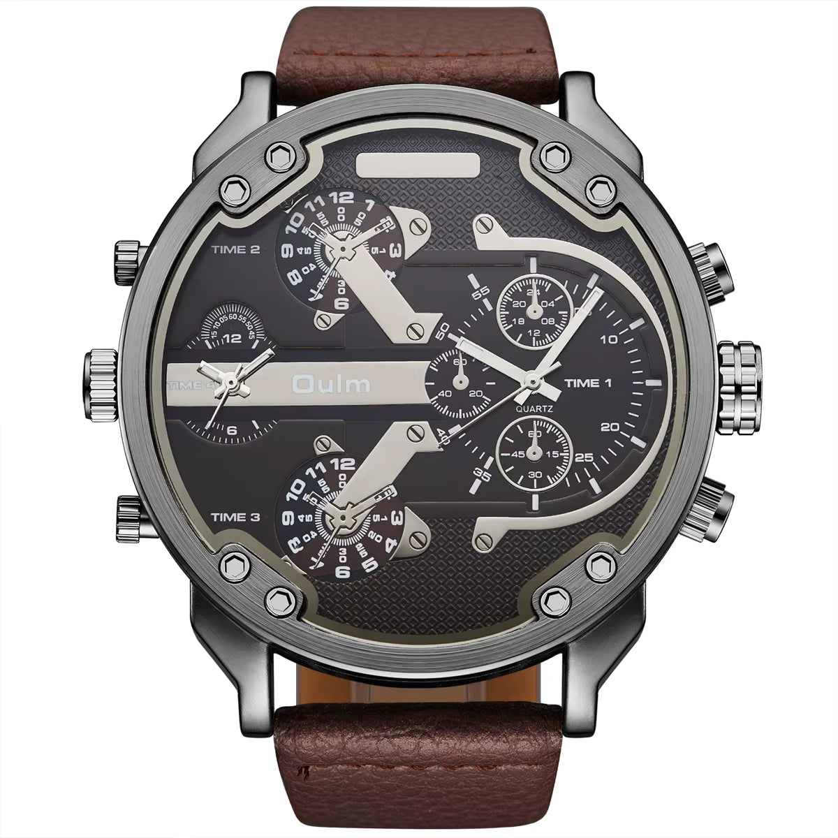 OULM 3548 Luxury Dual Time Zone Quartz Watch – Bold, Powerful & Stylish big in size