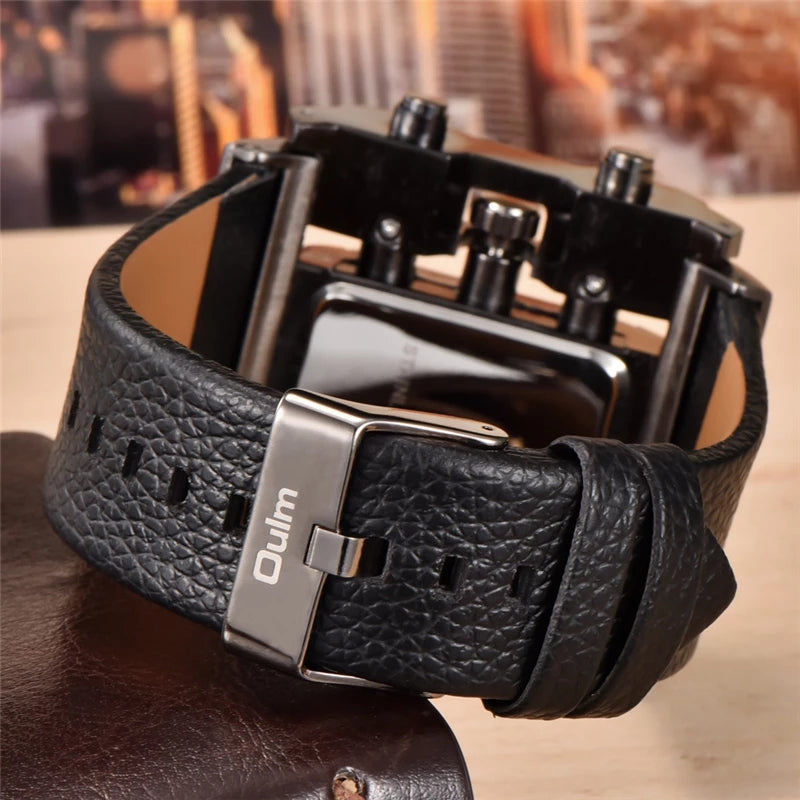 Oulm 3364 Men Luxury Quartz Watches Relojes Montre Homme Rectangle New Style Fashion Leather Band Sport Wrist Watch for Japan