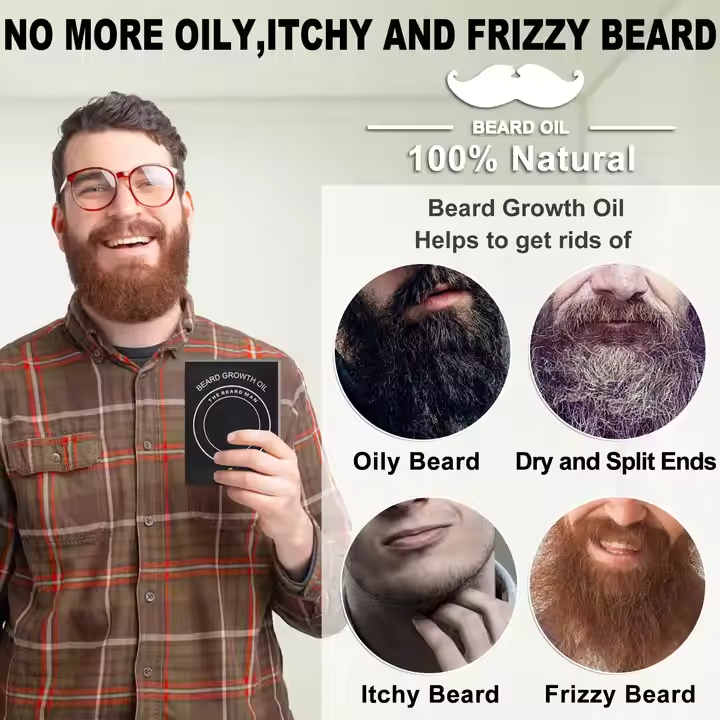Beard Oil Growth Fast Nourishing Beard 100% Pure Natural Organic Beard Growth Oil for Men