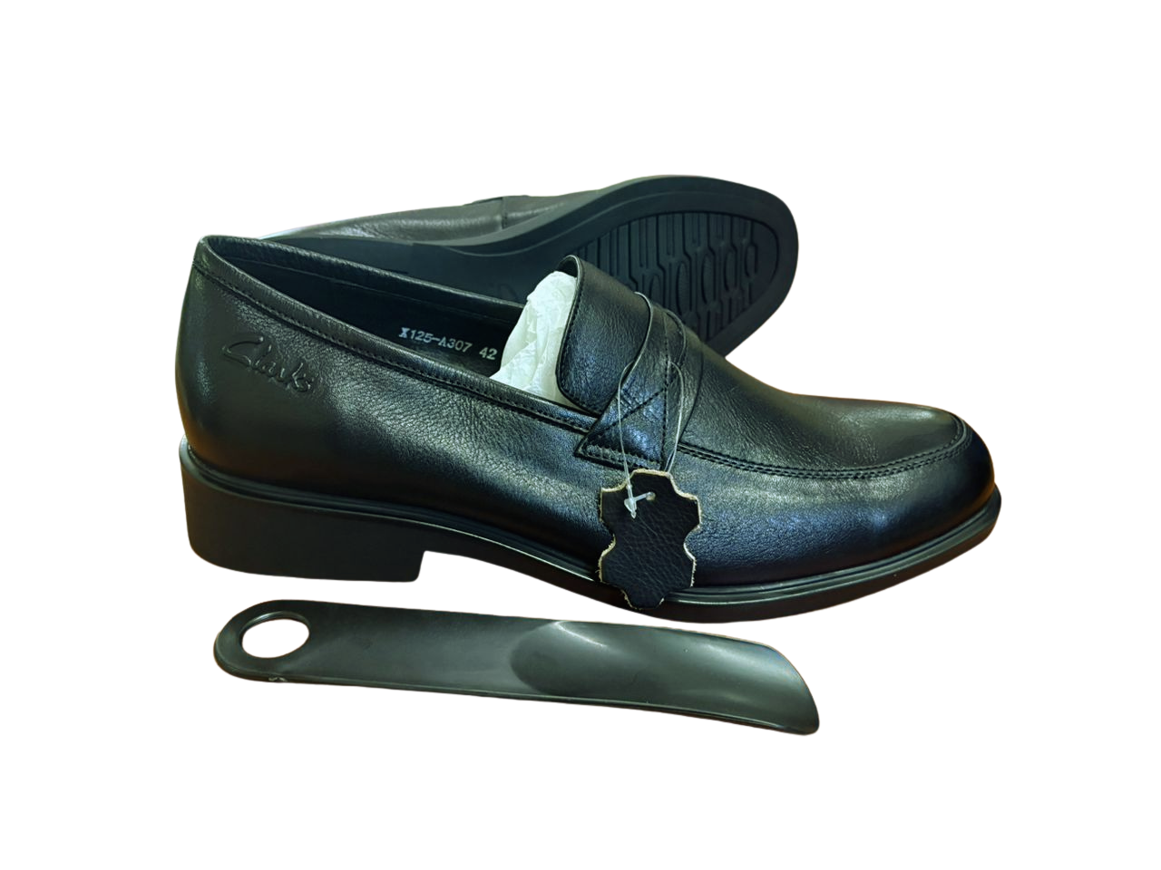 Clarks Gentle Pure Leather Shoes β Black | Durable Rubber Sole