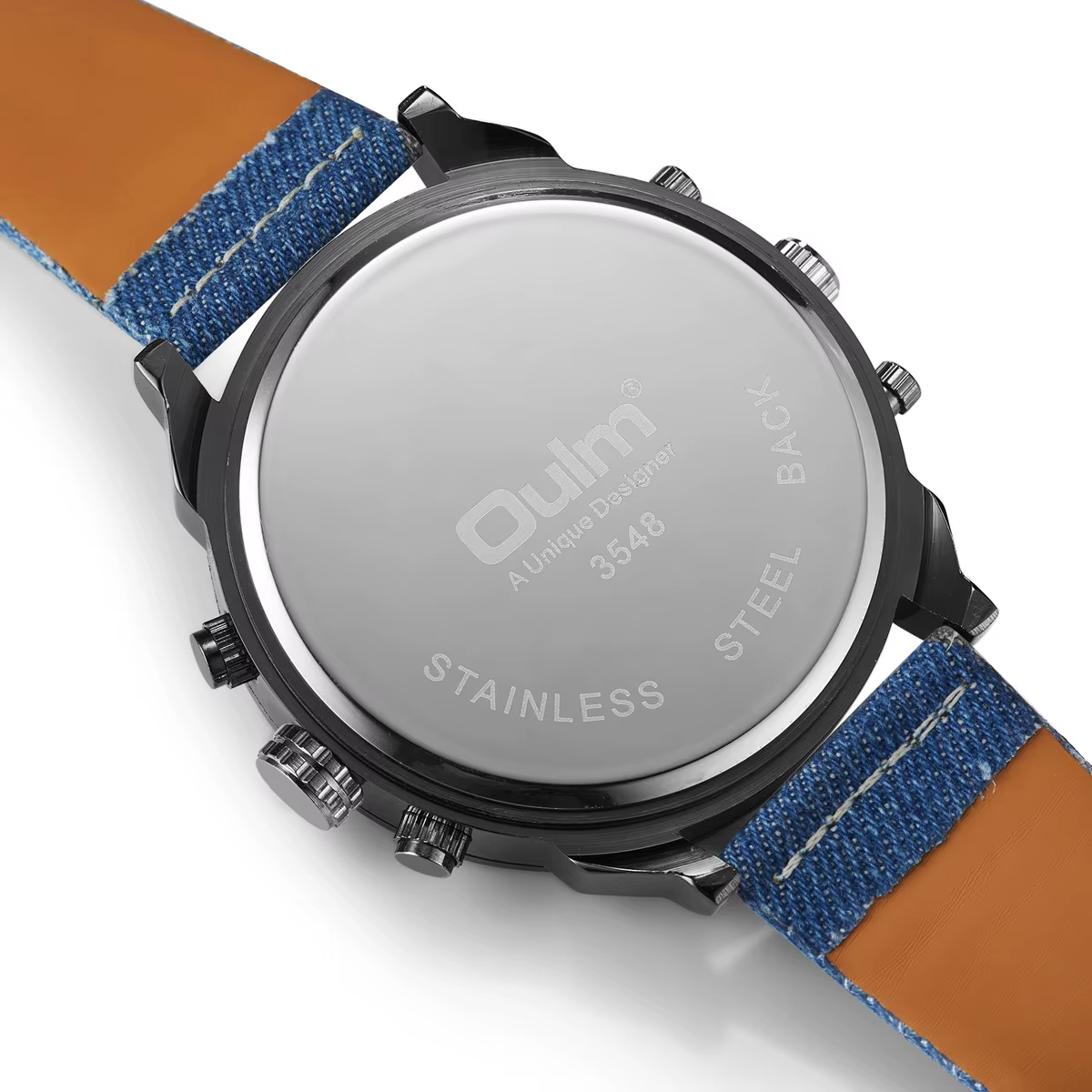 OULM 3548 Luxury Dual Time Zone Quartz Watch – Bold, Powerful & Stylish big in size