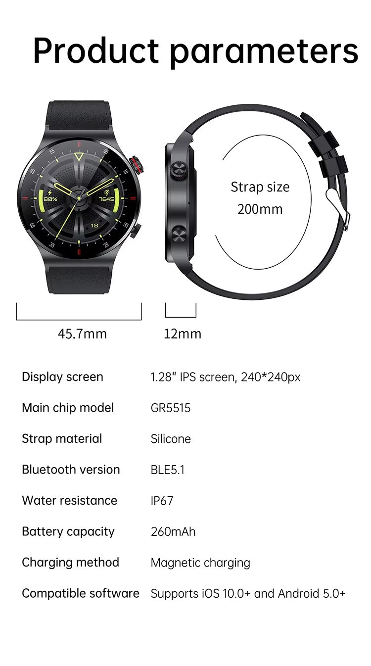 Hot sale 2025 QW33 Smart Watch Large HD Screen Waterproof Android IP67 Sports Smartwatch for Men Health Monitoring Step Answer Call