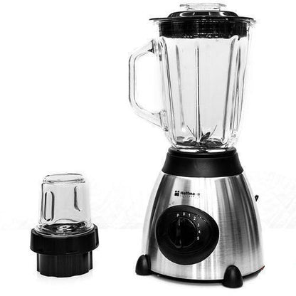 Hoffmans 1.5L Juice Blender 2 In 1 Glass With Ice Krusher - Silver