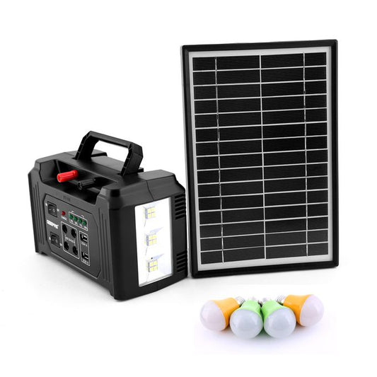 Geepas Power Caster Rechargeable Battery 4 Pcs Led Bulbs with Solar Panel Perfect emergency