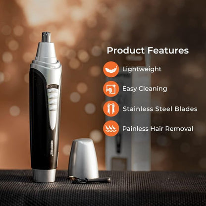 Geepas Nose & Ear Hair Trimmer Professional Small Compact Nasal Nostril Hair Clippers