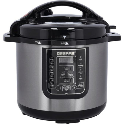 Geepas 12 Liters Electric Pressure Cooker 14-in-1 Multi-Function Cooker Multi-Purpose Steamer, Digital Multicooker