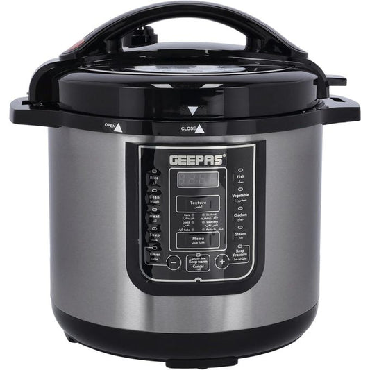 Geepas 12 Liters Electric Pressure Cooker 14-in-1 Multi-Function Cooker Multi-Purpose Steamer, Digital Multicooker