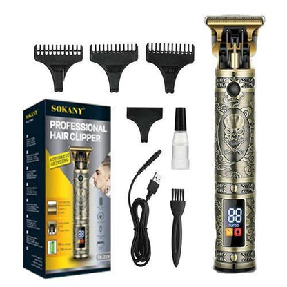 Sokany Professional Rechargeable Hair Clipper Led Display - Gold