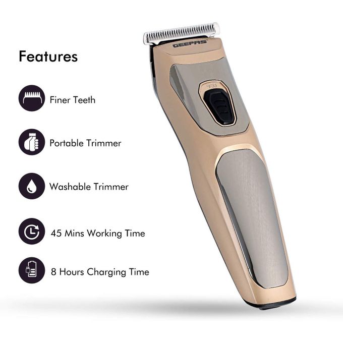 Geepas Rechargeable Hair Clipper Precise Beard Styler With Fine Steel Head