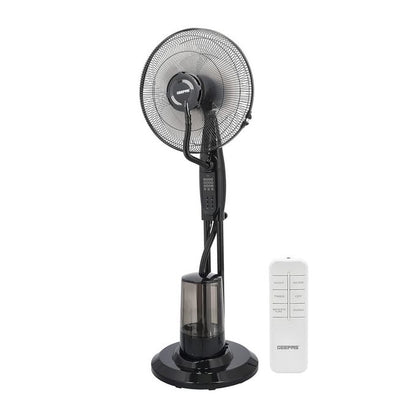 Geepas 16" Mist Fan with Remote Control,3 Speed, Oscillation & Tilt Function Timer Transparent Water Tank LCD Display Home Office Use