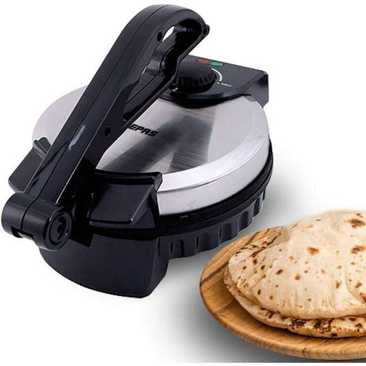 Geepas Chapathi Maker - Non-stick Coating with Thermostat Control Cool Touch Handle with Indicator Lights