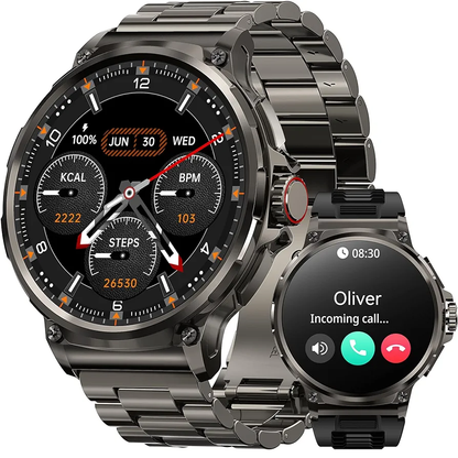 V69 Ultra HD Military grade smartwatch with 710mAh largest battery ever, 400+ watch face, ip68 waterproof & Two straps.