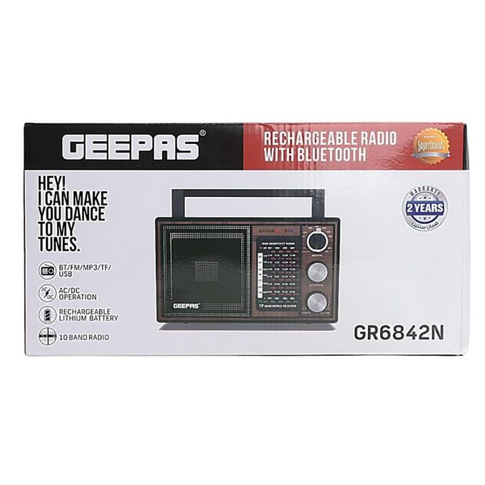 Geepas Rechargeable 10 Band Radio & Mp3 Player