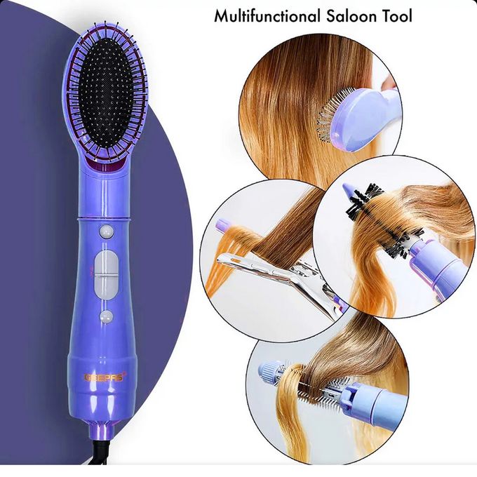Geepas 6-in-1 Hair Styler 750W - 2 Speed Settings, Overheat Protection, 360 Swivel Cord & Cool Function - Multi-Functional Salon Hair Styler -Multi