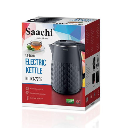 Saachi 1.8L Electric Kettle Double Wall NL-KT-7765 With Boil Dry Protection & Auto-Shut Off