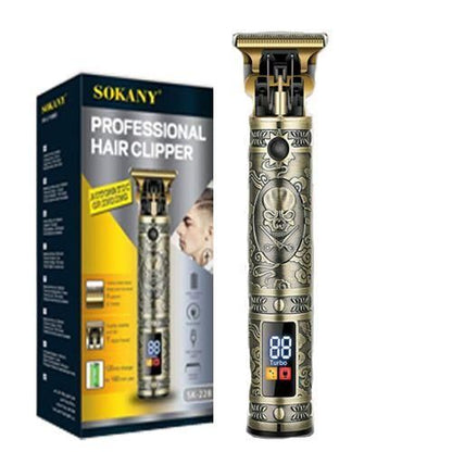 Sokany Professional Rechargeable Hair Clipper Led Display - Gold