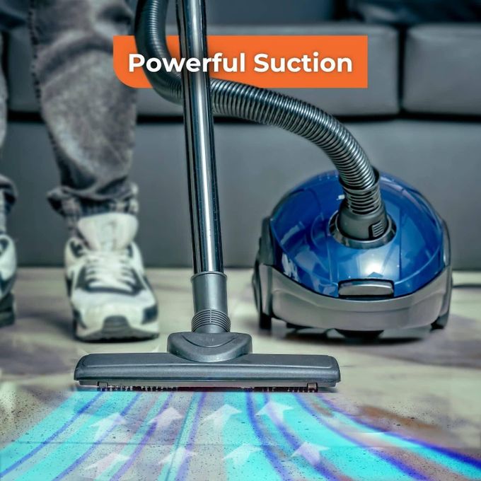 Geepas Vacuum Cleaner Handheld & Stick, 1.5L Dust Bag Capacity,Powerful Motor Comfortable Handle, Rolling wheels with Easy Parking Nozzle and Dust Full Indicator