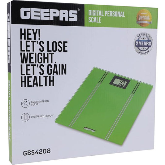 Geepas Digital Personal Scale With High Precision Strain Gauge Sensor System Upto 15OKG
