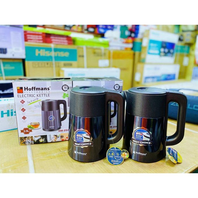 Hoffmans 2.5L Electric Tea Kettle Fast Boiling Auto Shut-off and Boil Dry Protection Electric Kettle Pacolator Black