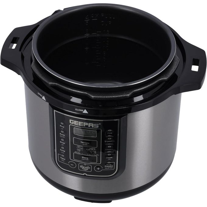 Geepas 12 Liters Electric Pressure Cooker 14-in-1 Multi-Function Cooker Multi-Purpose Steamer, Digital Multicooker