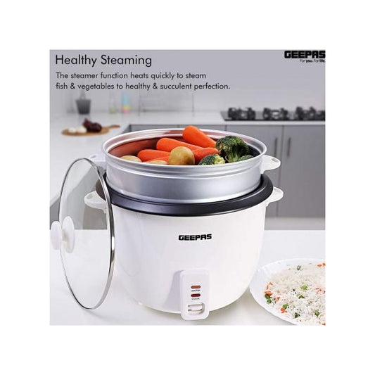 Geepas 3-IN-1 Rice Cooker & Steamer with Keep Warm 2.8Litres
