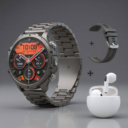HotSale Ak75 Military Grade Smartwatch + Earpod + Extra Strap.!!