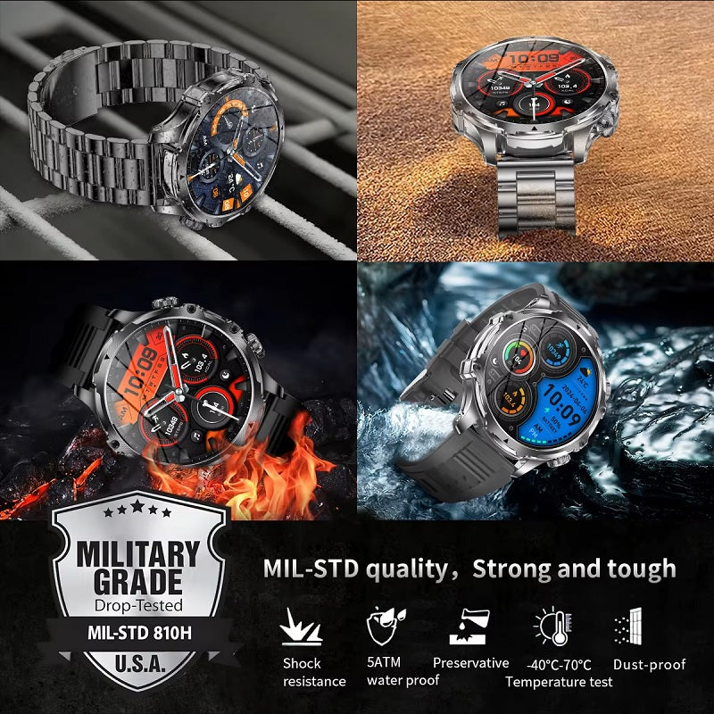 HotSale Ak75 Military Grade Smartwatch + Earpod + Extra Strap.!!