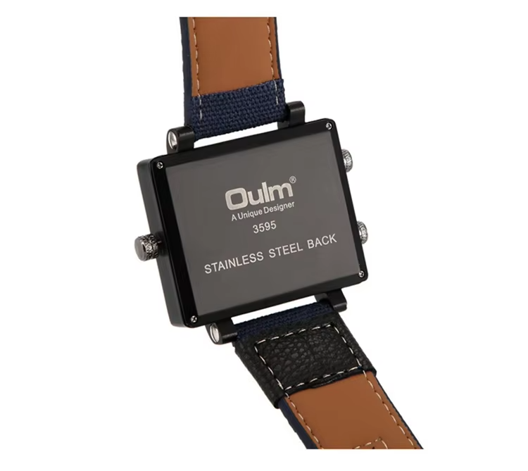 Oulm 3595 Men’s Luxury Multi-Time Zone Watch – with free bracelet