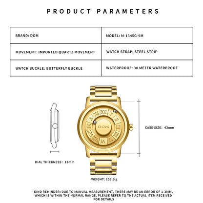 Gold DOM Original Magnetic Wristwatch + FREE Bracelet