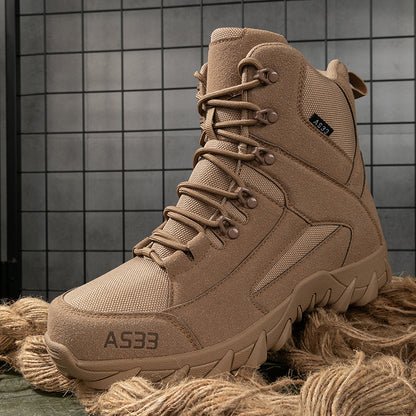 A533 Men's Genuine Leather Steel Toe All Seasons Outdoor Mountaineering Anti Slip Hiking